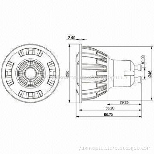 3W LED Spotlight, High Brightness, Adopts High-quality COB LED, Constant Current AC Power Supply